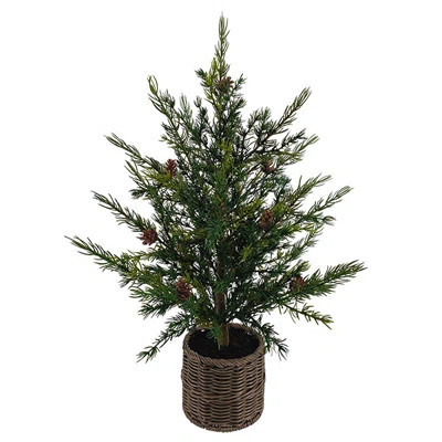 SEASONAL GREENERY TREE S/2 PINE BSKT 2FT | Wayfair North America