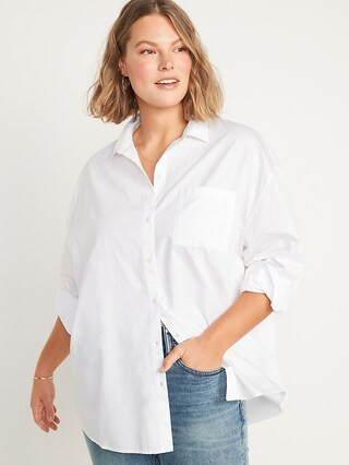 Oversized Boyfriend Long-Sleeve Shirt for Women | Old Navy (CA)