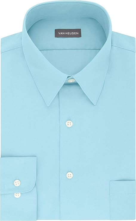 Van Heusen Men's Dress Shirt Fitted Poplin Solid | Amazon (US)