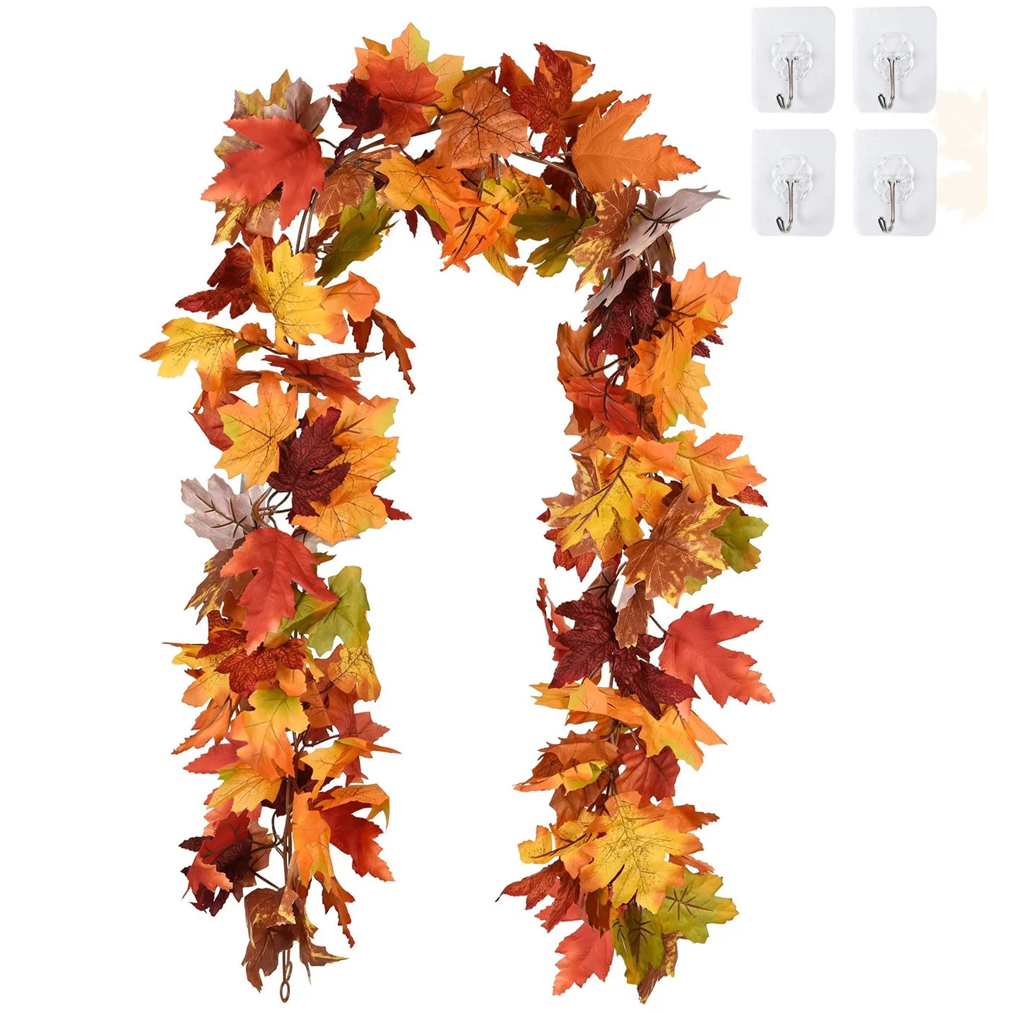 Coolmade 2 Pack Fall Garland Maple Leaf 5.9ft/Piece 7 Colors | Walmart (US)