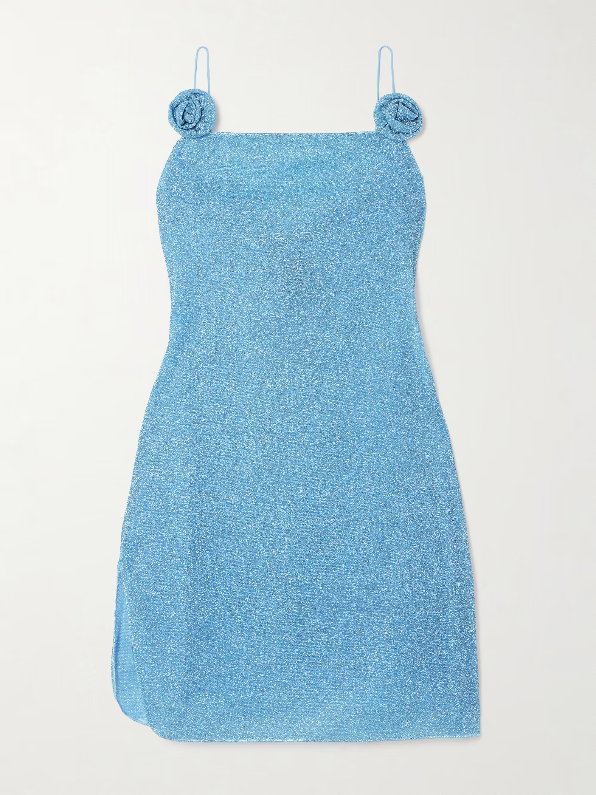 Lumière Rose appliquéd metallic stretch-knit mini dress | NET-A-PORTER (UK & EU)