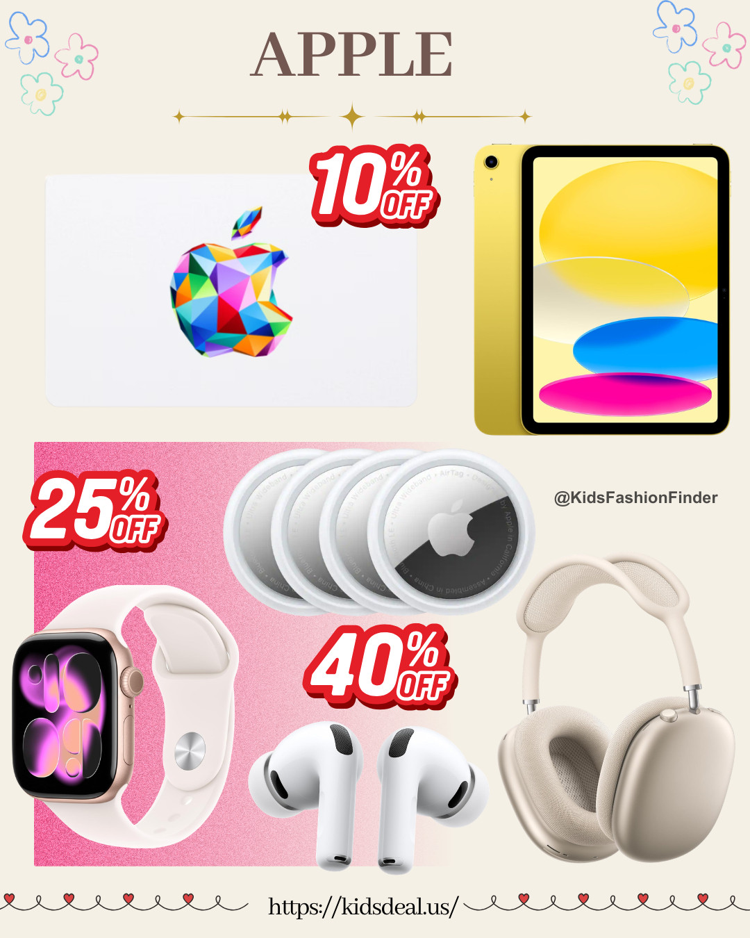 Apple deals you don’t want to miss 🍎✨

🎁 Apple Gift Card — 10% OFF
Buy $100, get $10 Target gift card 🎉

⌚ Apple Watch Series 11 — 25% OFF ($299)
4 colors to choose from 💕

📍 Apple AirTag (4-pack) — 40% OFF ($59.99)

Perfect for everyday tech upgrades 🙌

#appledeals #applewatch #airtag #targetfinds #techdeals #momfinds 

 

#LTKHome #LTKSaleAlert #LTKTravel