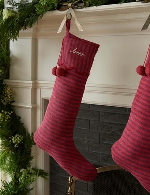 Lanie Linen Stocking by Sarah Sherman Samuel, Taupe | Lulu and Georgia 