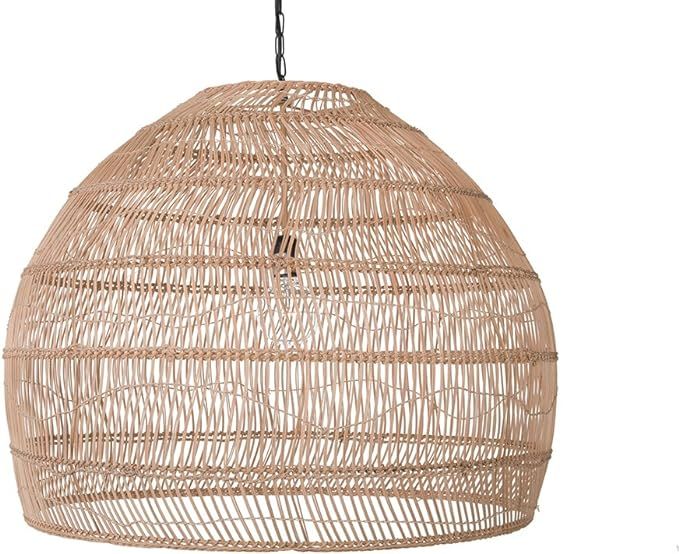 KOUBOO 1050101 Open Weave Cane Rib Bell Hanging Ceiling Lamp, One Size, Wheat | Amazon (US)