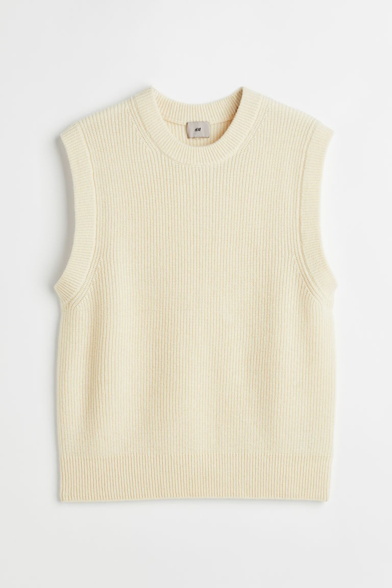 H & M - Regular Fit Wool sweater vest - White | H&M (UK, MY, IN, SG, PH, TW, HK)