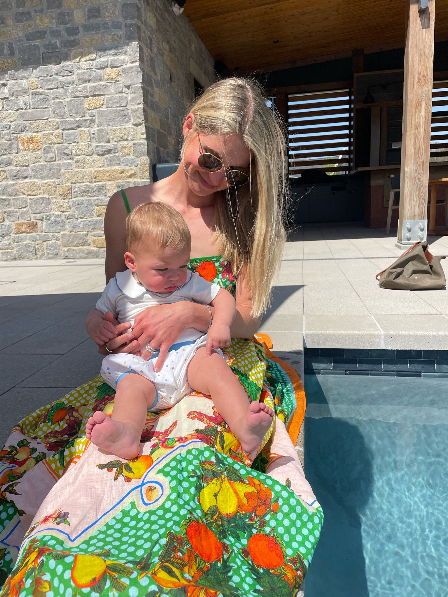 This Alemais sundress is so wonderful! Im wearing a 4.Super comfortable (has a stretch on the back) and just an easy dress for summer. Dress it up for dinner or down for the day. You can see in the back I started using my long champ tote for a diaper bag and am loving it. Cooper is wearing Oso and Me (aliw15 saves you 15%)

Alemais dresses , luxury summer dress, south of France dressss  , baby boy summer clothes 