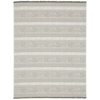Style Selections  Neutral Geo Stripe 8 x 10 Neutral Indoor/Outdoor Stripe Area Rug | Lowe's