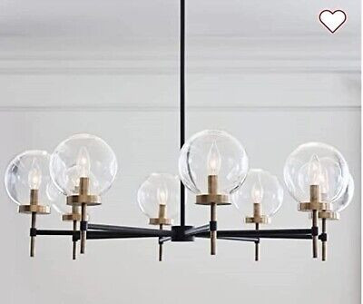 Modern Globe Chandelier Brass Antique & Matte Black Mid Century Industrial Decor  | eBay | eBay US