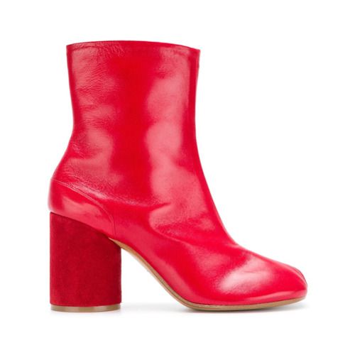 Maison Margiela Bota de couro - Vermelho | FarFetch BR