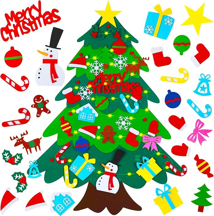 Lemrok ​​Montessori DIY Felt Christmas Tree for Toddlers, 3FT Wall Hanging Tree with 32 Detac... | Amazon (US)