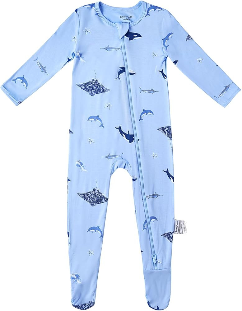 BubblePanda Rayon Made From Bamboo Baby Pajamas Baby Clothes for Boys Girls Unisex Zip-Front Non-... | Amazon (US)