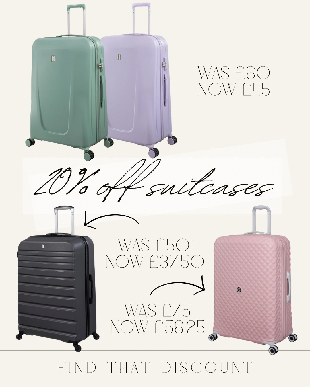 20% off large suitcases ✨