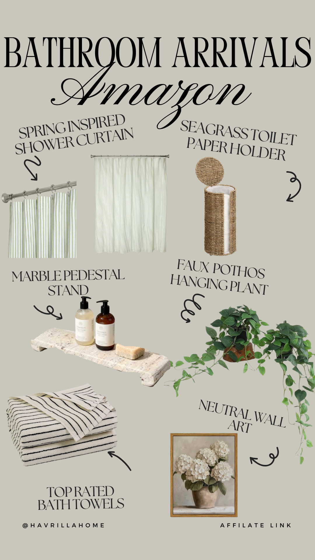 Amazon bathroom decor, spring bathroom decor, neutral bathroom accessories, shower curtain amazon, marble bathroom accessories, seagrass bathroom decor, faux plants bathroom, bathroom wall art neutral, spa inspired bathroom, amazon bathroom finds, neutral bath towels, organic modern bathroom, havrillahome bathroom 

 

#LTKHome