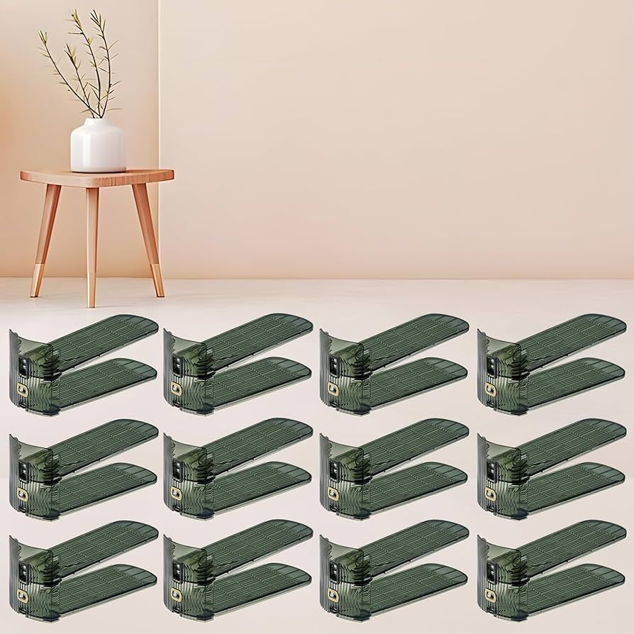 Shoe Slots Organizer for Closet,12PACK Acrylic Shoe Stacker Shoe Rack Organizer for Closet Space ... | Amazon (US)