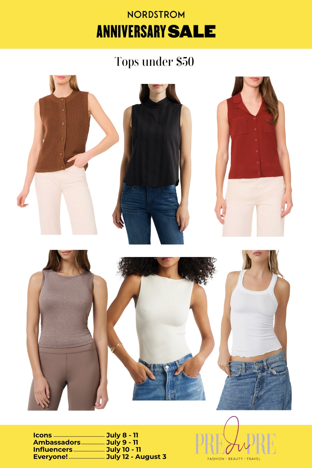 Elevate your basics with Nordstrom’s Anniversary Sale tops - each under $50 and totally wearable through every season. These elevated essentials include ribbed tanks, cozy knits, and sleeveless layers that pair perfectly with jeans, skirts, or trousers. These go fast, so grab your favorites while they last! #NSale2024 #NordstromStyle #TopsUnder50 #ElevatedBasics #LTKUnder50 

 #LTKSaleAlert #LTKFindsUnder50 #LTKStyleTip