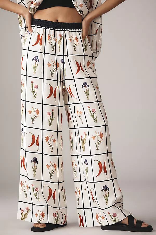 KIVARI Juanita Linen Blend Wide-Leg Pants | Anthropologie (US)