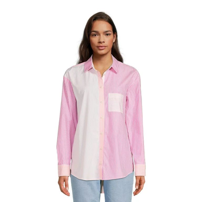 Time and Tru Women's Oversized Button-Down Shirt | Walmart (US)