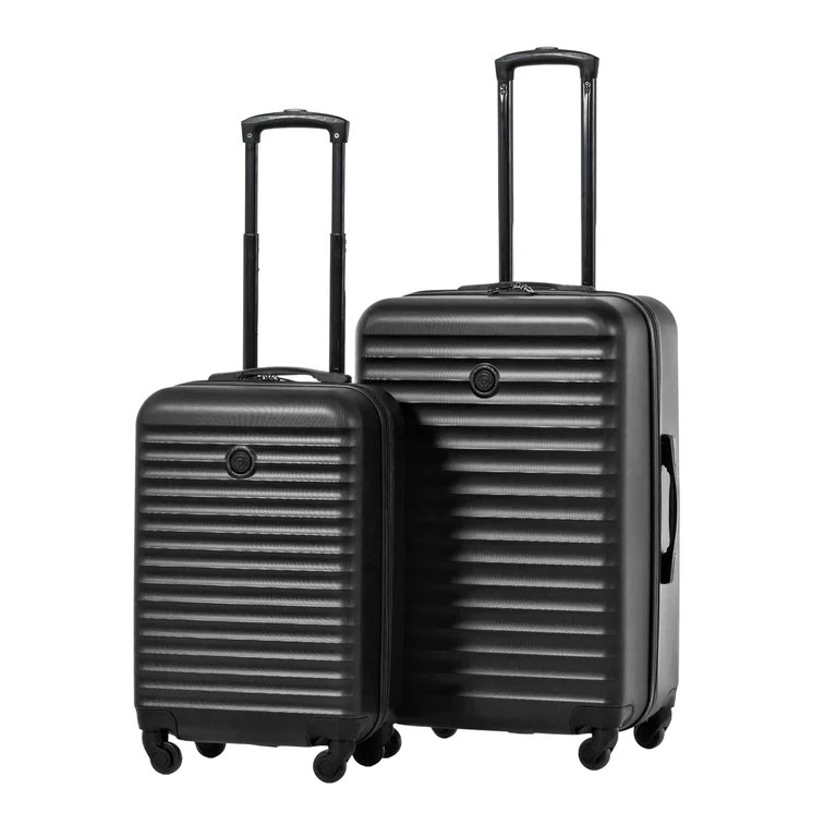 Protege 2 piece Hardside Luggage Set, 25" and  20" Carry-on. Checked Upright Spinner Suitcase, Bl... | Walmart (US)