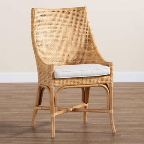 Baxton Studio Bella Natural Brown Rattan Dining Chair | Lamps Plus