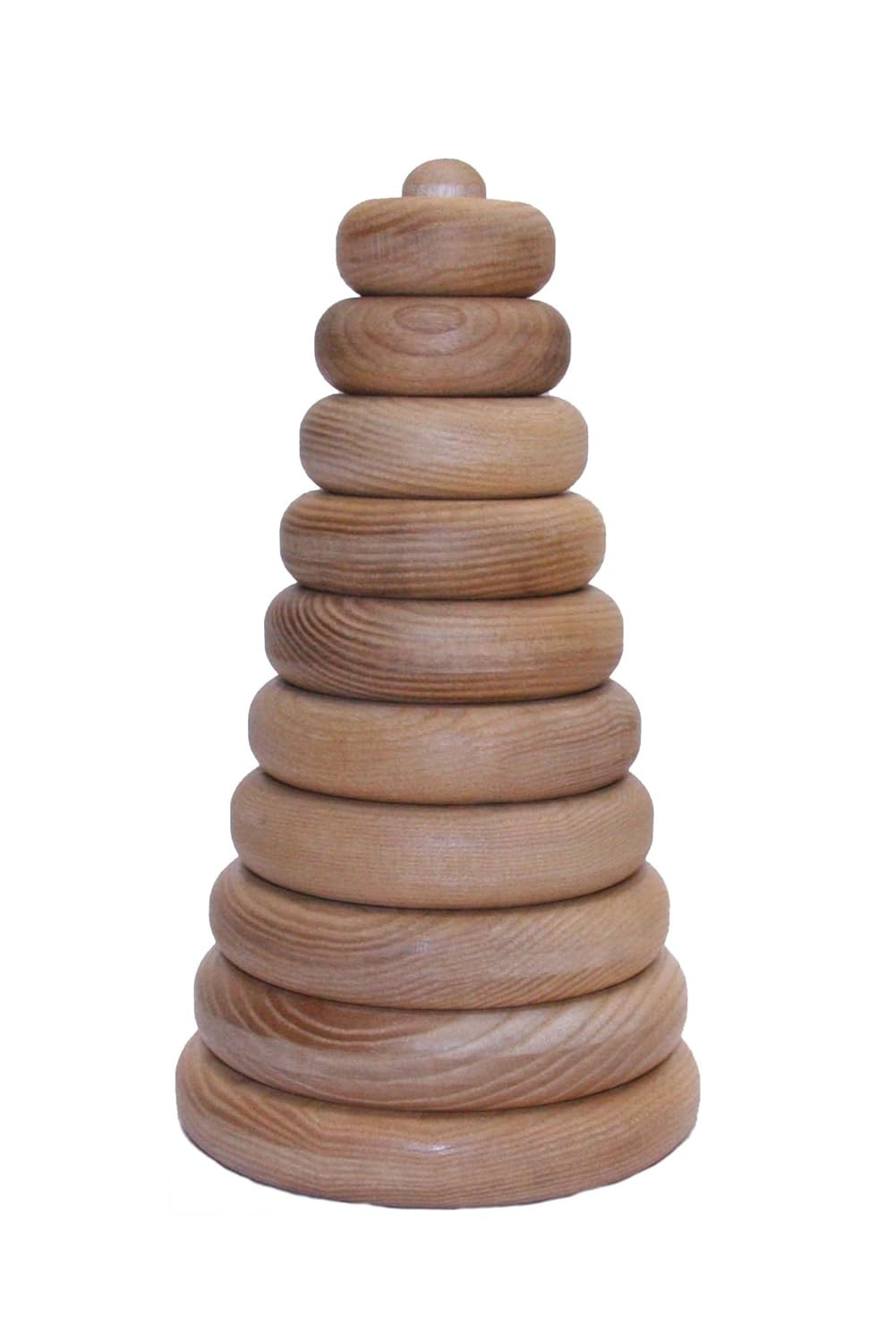 Free Shipping Natural Handmade Educational Round Wooden Stacking Stacker Pyramid Montessori and W... | Amazon (US)
