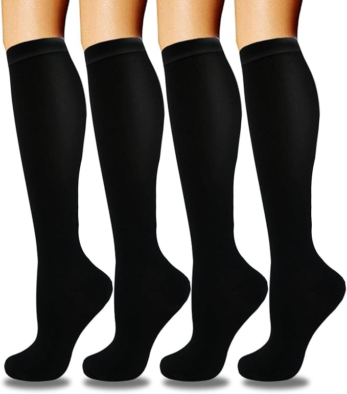 Amazon.com: Aoliks 4 Pairs Copper Compression Socks for Women & Men Circulation 15-20 mmHg - Best... | Amazon (US)