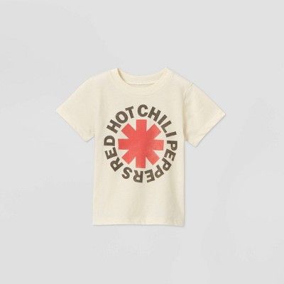 Toddler Boys' Red Hot Chili Peppers Short Sleeve T-Shirt - Beige | Target