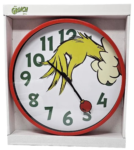 Grinch Christmas Battery Operated 12" Wall Clock - Walmart.com | Walmart (US)