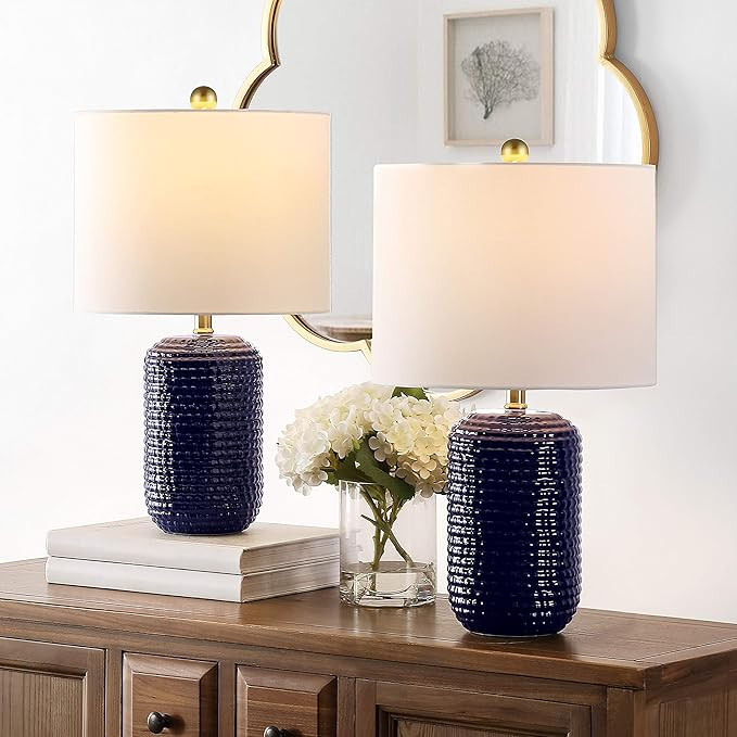 Safavieh Lighting Collection Jace Navy Blue Ceramic 22-inch Bedroom Living Room Home Office Desk ... | Amazon (US)