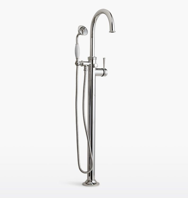 Miramar Floor Mounted Tub Filler With Handshower | Rejuvenation