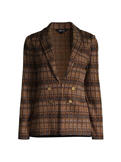 Subtle Textural Plaid Knit Jacket | Saks Fifth Avenue