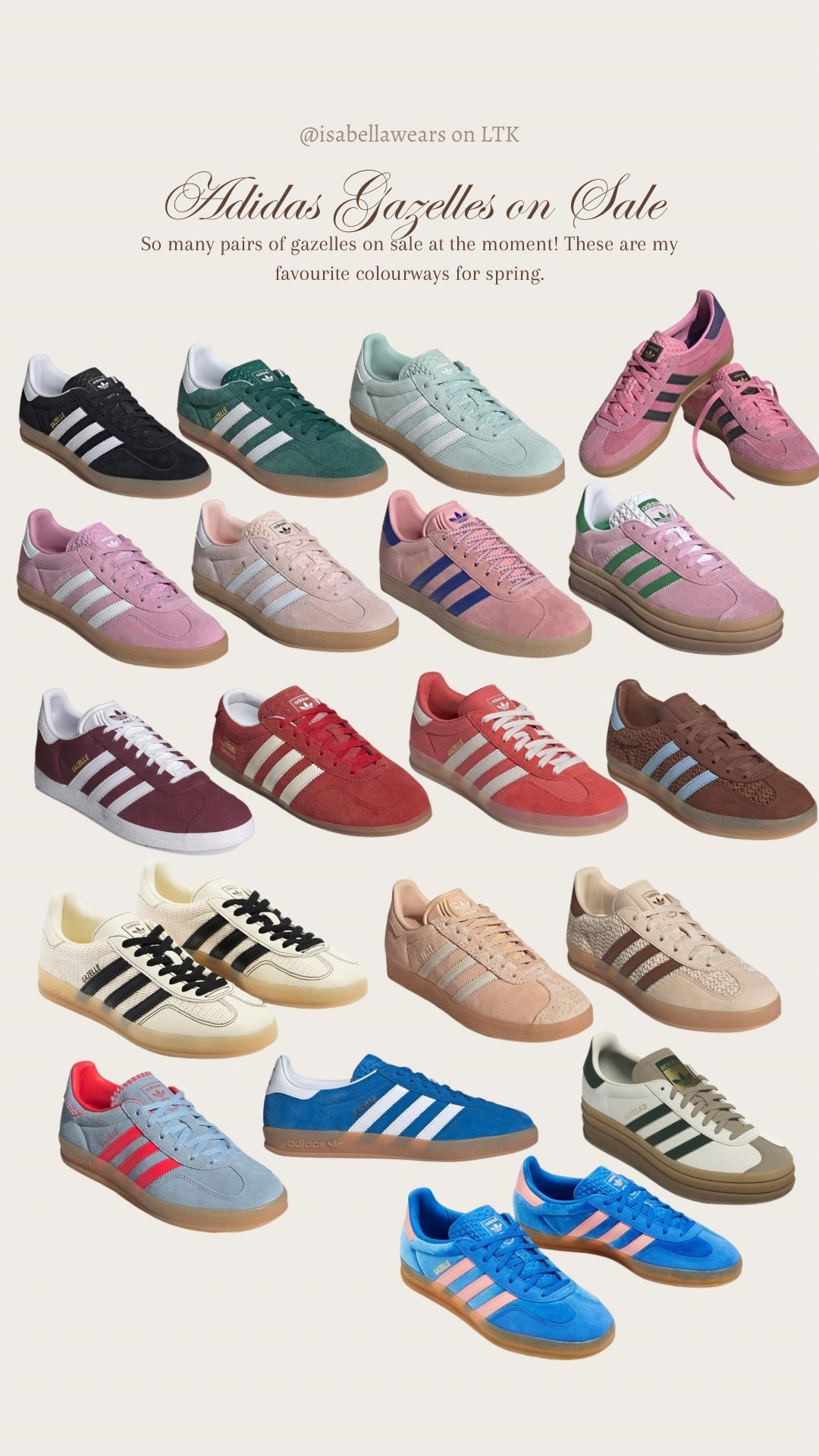 So many colourways of gazelles on sale at the moment! 🩷💚🩵💙🤍🧡💛❤️🤎💜

#LTKsale #LTKaustralia #LTKshoes