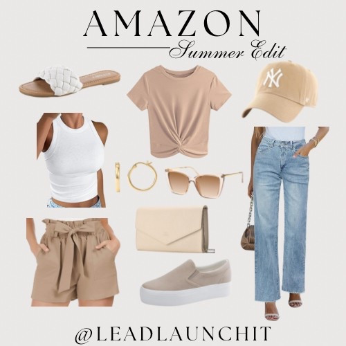 ☀️ AMAZON SUMMER EDIT ☀️
Your warm-weather wardrobe just got a serious upgrade—and it’s all from Amazon!

From breezy basics to chic accessories, these are the neutral staples you’ll be reaching for all season long:
✨ Comfy paperbag shorts
✨ Cropped tanks & knotted tees
✨ Light-wash denim must-haves
✨ Everyday slip-on sneakers & braided sandals
✨ Sunnies, hoops & that perfect neutral cap

Shop all these effortlessly stylish finds now on my LTK! 💻🛍️
👉 []
#AmazonFashion #LTKSummer #LTKStyle #NeutralOutfits #OOTD #AmazonFinds #LeadLaunchIt

#LTKStyleTip #LTKSummerEdit