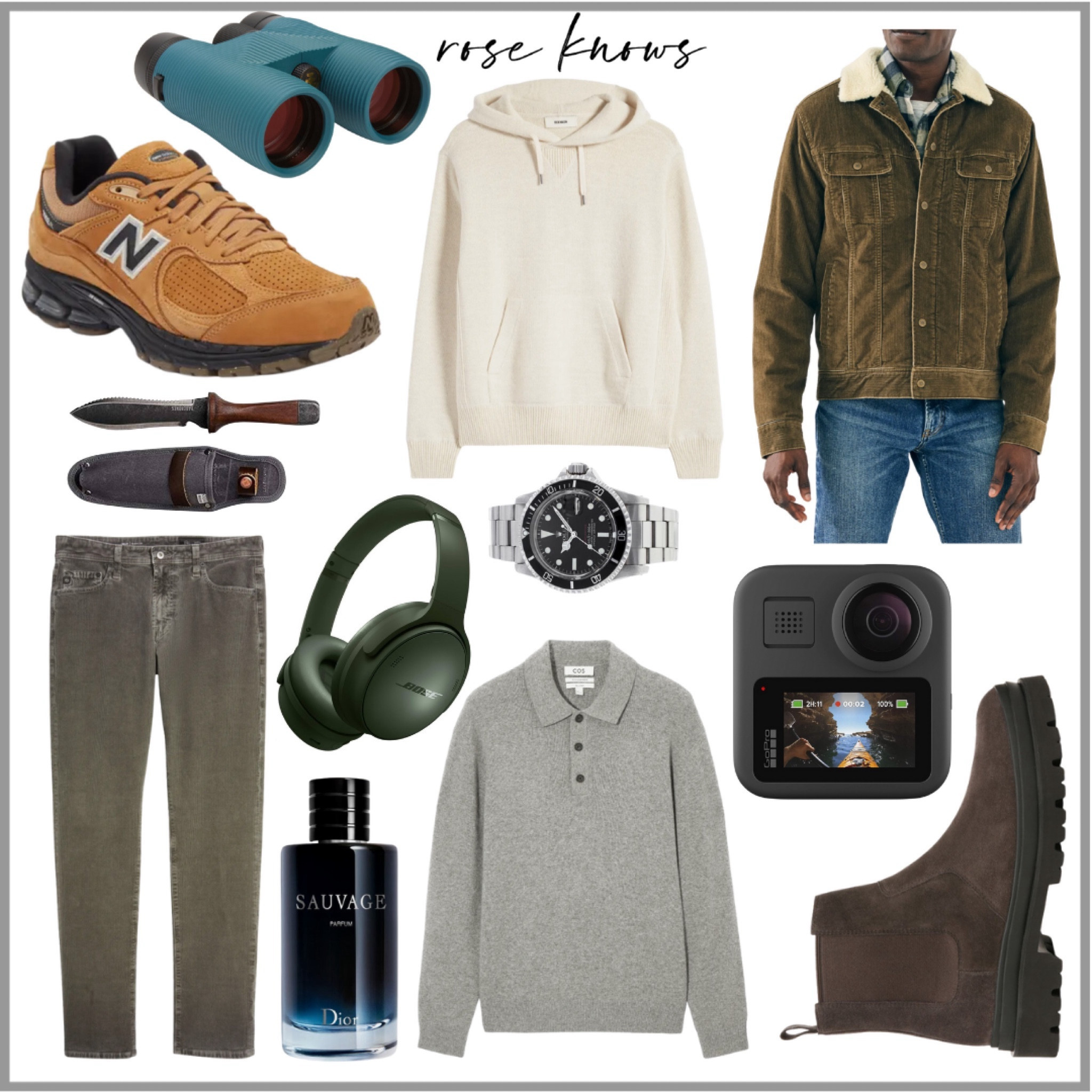 Gift guide for men! 
Headphones 
Go pro 
Sneakers he’ll love 
new balance 
Cashmere sweaters  
Ag jeans 
cyber week deals 

#LTKmens #LTKGiftGuide #LTKCyberWeek
