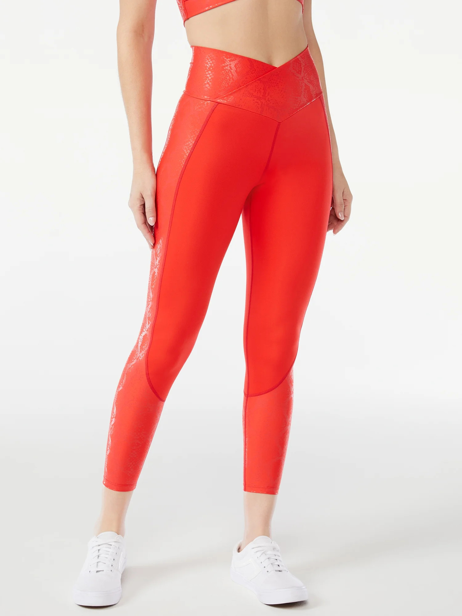 Sofia Active by Sofia Vergara Women's Shine Crossover Ankle Leggings - Walmart.com | Walmart (US)