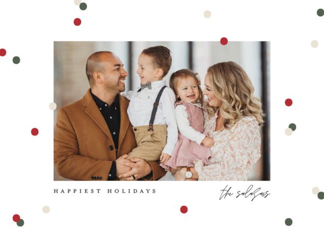 "Confetti" - Customizable Holiday Photo Cards in Red by Pixel and Hank. | Minted