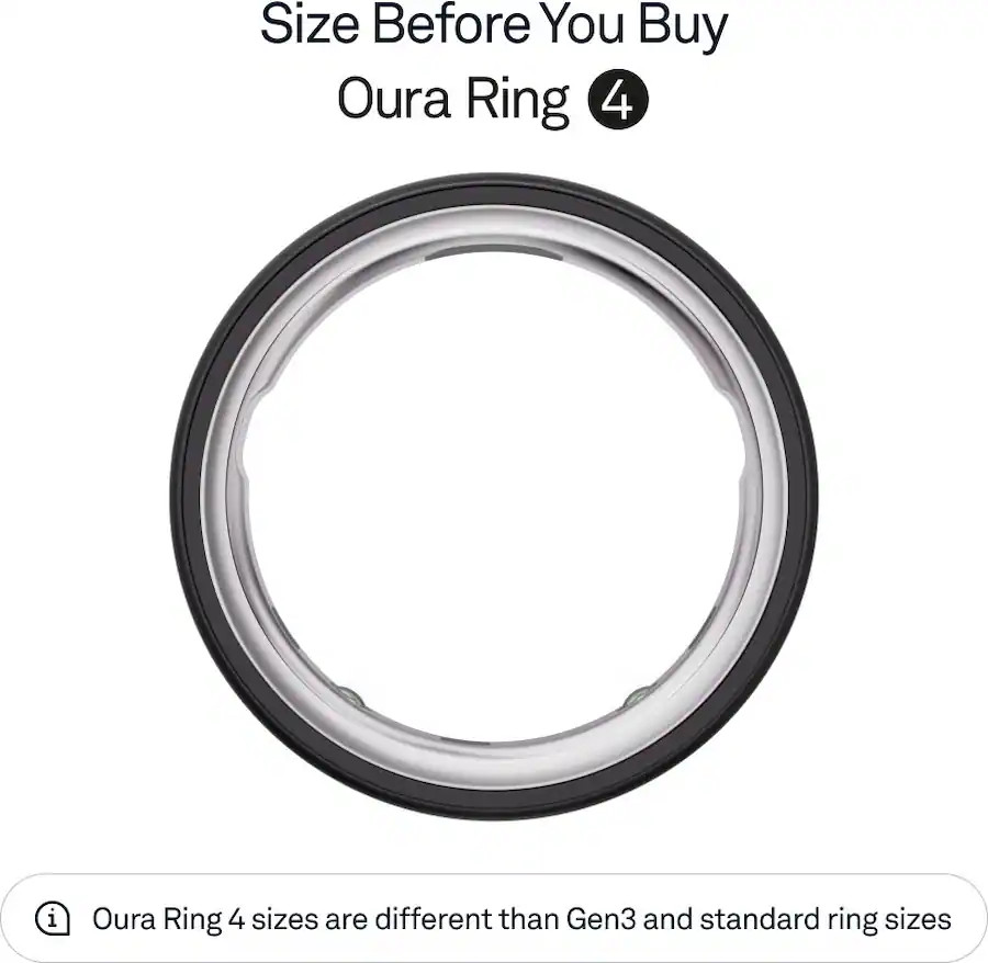 Oura - OR4 - Smart Ring - Size Before You Buy with OR4 Sizing Kit - Size 8 - Stealth - (2024) | Best Buy U.S.