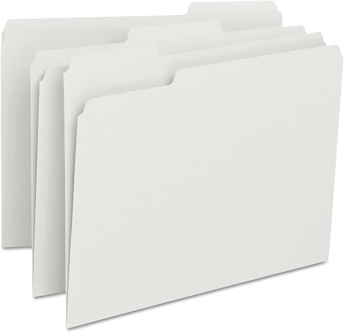 Smead Colored File Folder, 1/3-Cut Tab, Letter Size, White, 100 per Box (12843) | Amazon (US)