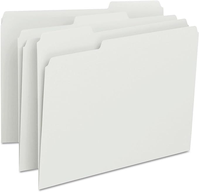 Smead Colored File Folder, 1/3-Cut Tab, Letter Size, White, 100 per Box (12843) | Amazon (US)