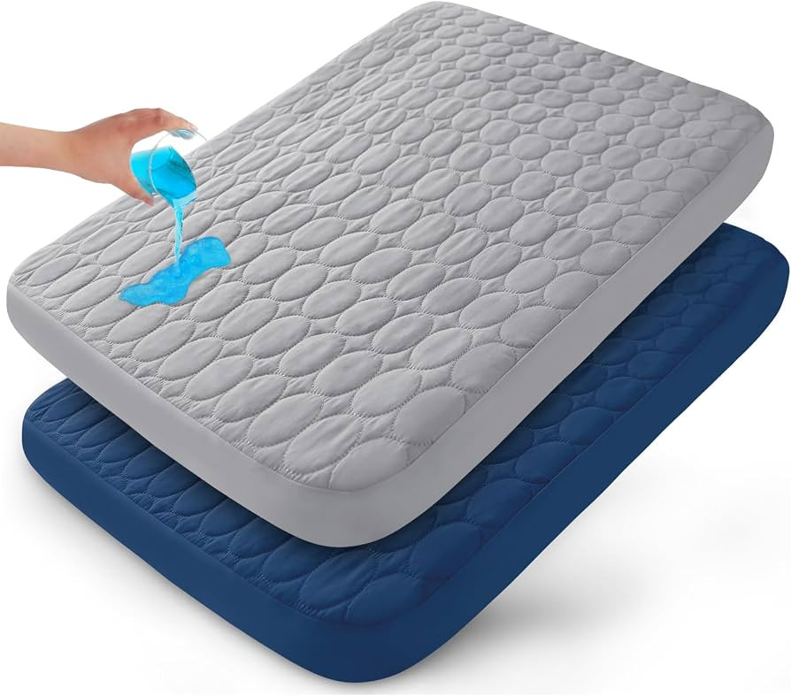 Pack and Play Sheets Fitted Quilted Waterproof Protector, 2 Pack Playard Mattress Pad Compatible ... | Amazon (US)