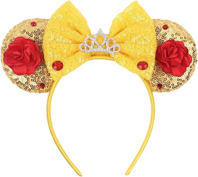 MADO Mouse Ears Headband for Women and Girls - Princess Belle Ears for Adults and Kids | Amazon (US)