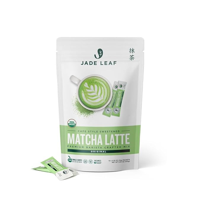 Jade Leaf Matcha Organic Matcha Latte Mix - 10 Individual Serving Sticks - Lightly Sweet Japanese... | Amazon (US)
