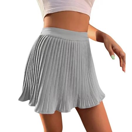 ZHAGHMIN Pink Skirt For Women Women S Summer Empire Waist Ruffle Tiered Pleated Mini Skirt Solid Col | Walmart (US)