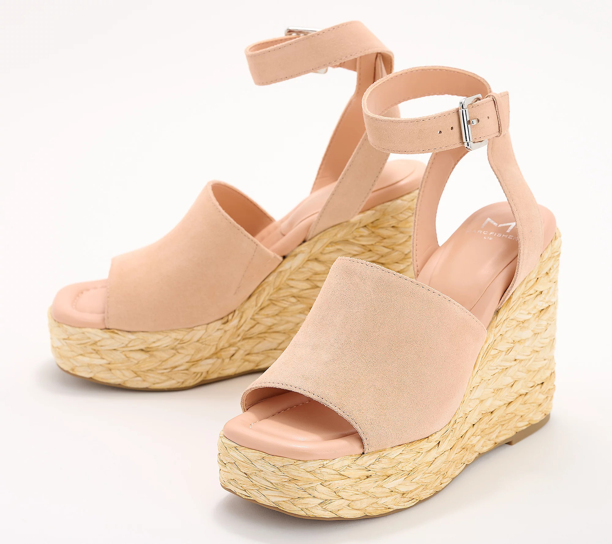 As Is Marc Fisher LTD Suede Espadrille Wedges - Nelly | QVC