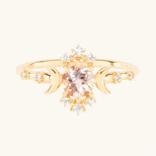 Wandering Star Morganite Ring with Diamonds | Catbird
