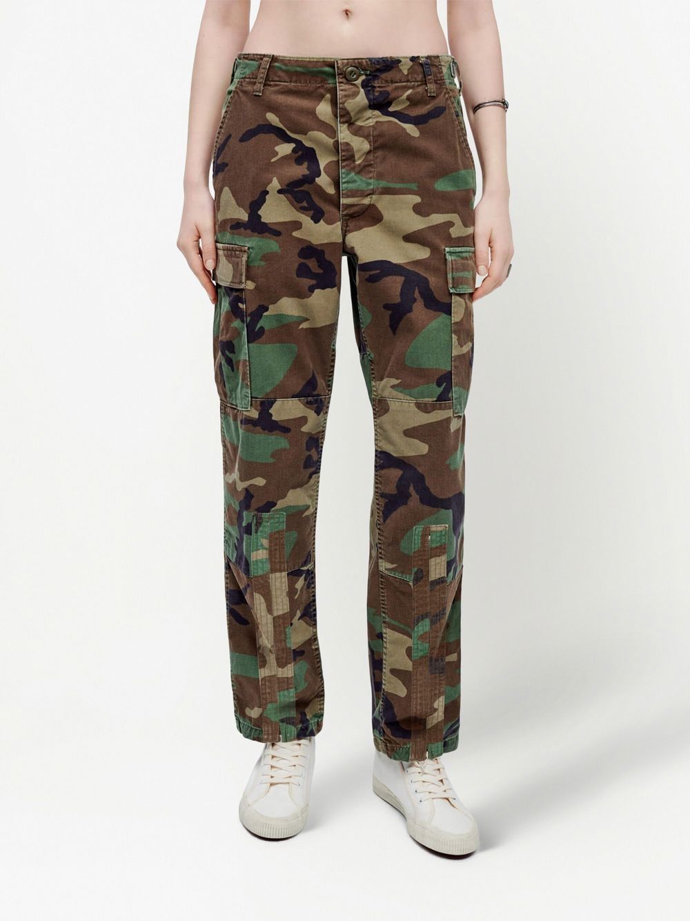 camouflage-print upcycled cargo trousers | Farfetch Global