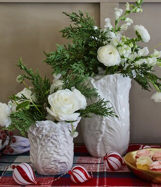 x Mrs. Southern Social Merry & Grand Collection Ceramic Cabbage Vase with Flower Frog Removable T... | Dillard's