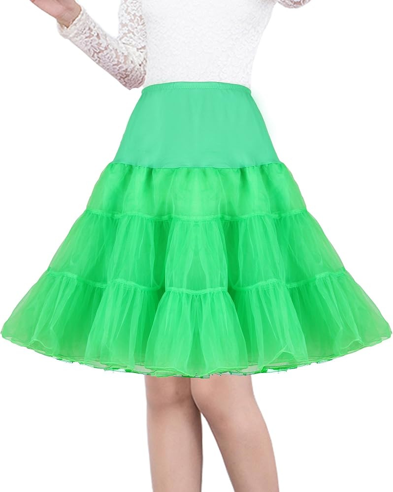 Shimaly® Women's 50s Vintage Petticoat 26" Crinoline Rockabilly Tutu Skirt Slip S-3XL | Amazon (US)
