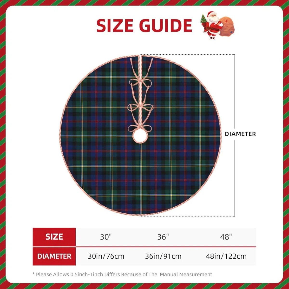 Christmas Tree Skirt Linen Royal Stewart Tartan Classic Scottish Plaid Xmas Tree Skirt Decoration... | Wayfair North America