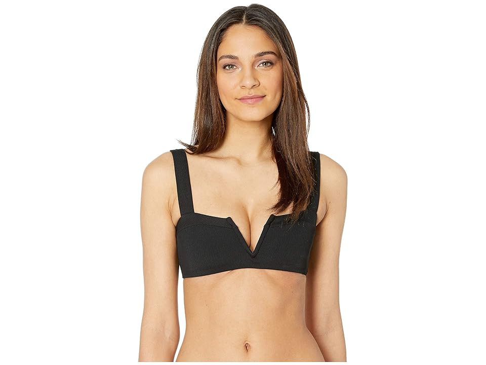 L*Space Ridin' High Ribbed Lee Lee Top (Black) Women's Swimwear | Zappos