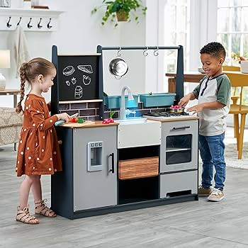 KidKraft Wooden Farm to Table Play Kitchen with EZ Kraft Assembly™, Lights & Sounds, Ice Maker ... | Amazon (US)